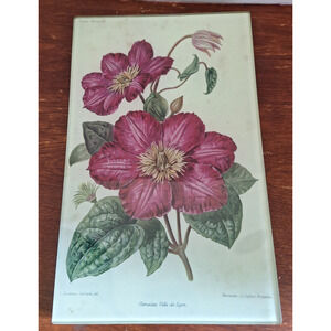 John Derian Decoupage Tray 'Clematite Ville de Lyon' Botanical